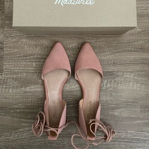 Madewell Ankle Wrap D’Orsay Flats, Pink, US 6